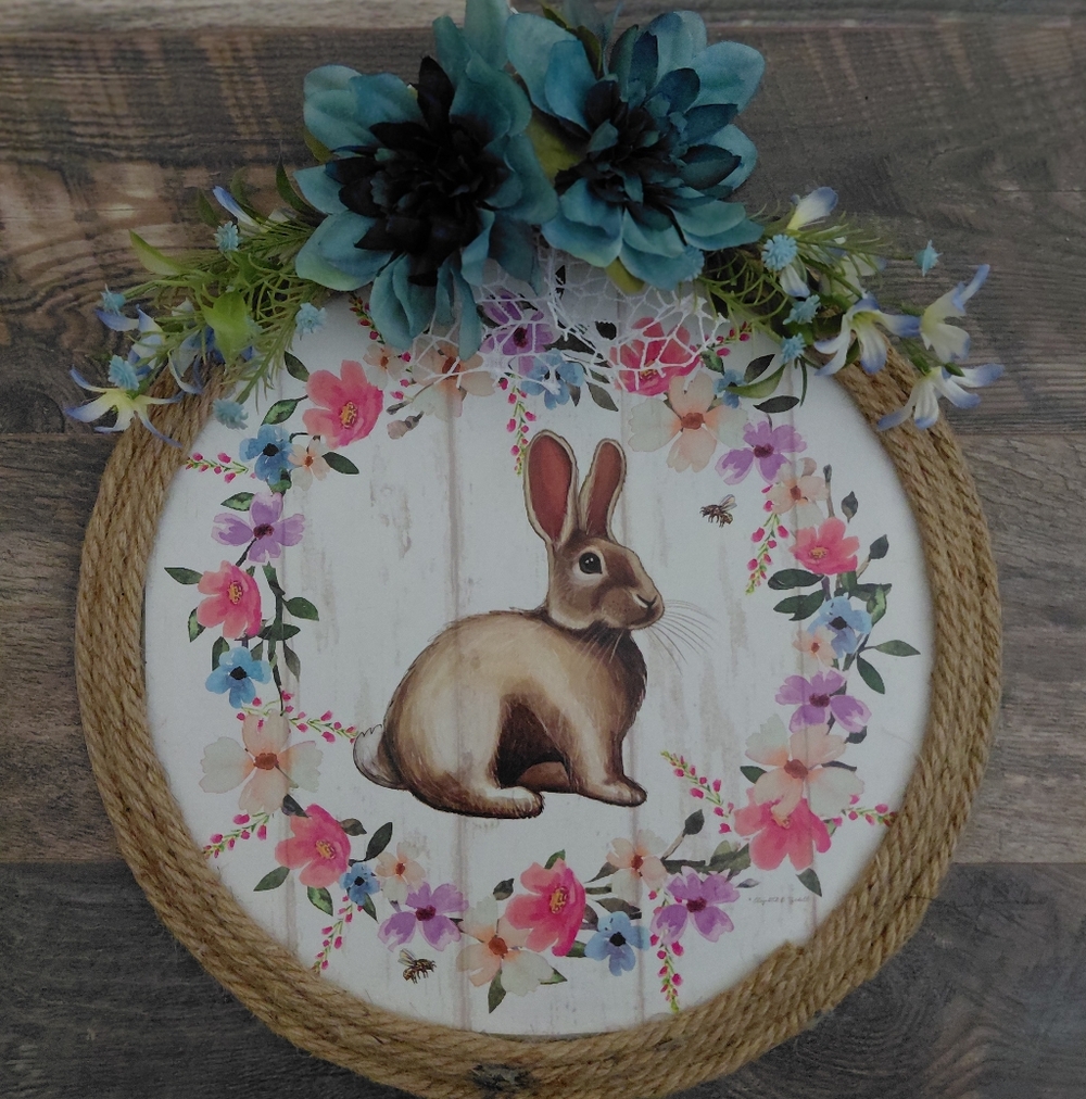 Floral Bunny Wall Decor - Picture 3 of 6
